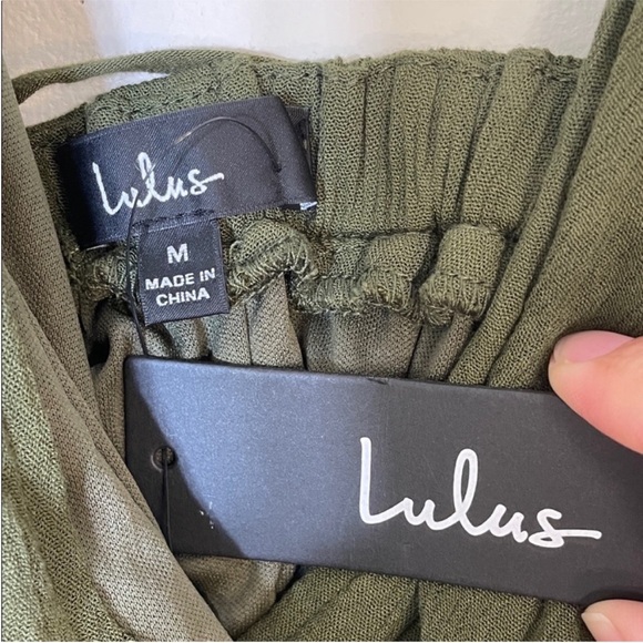 Lulu's Lost In Paradise Olive Green Maxi Dress. Medium. NWT. - Picture 4 of 16